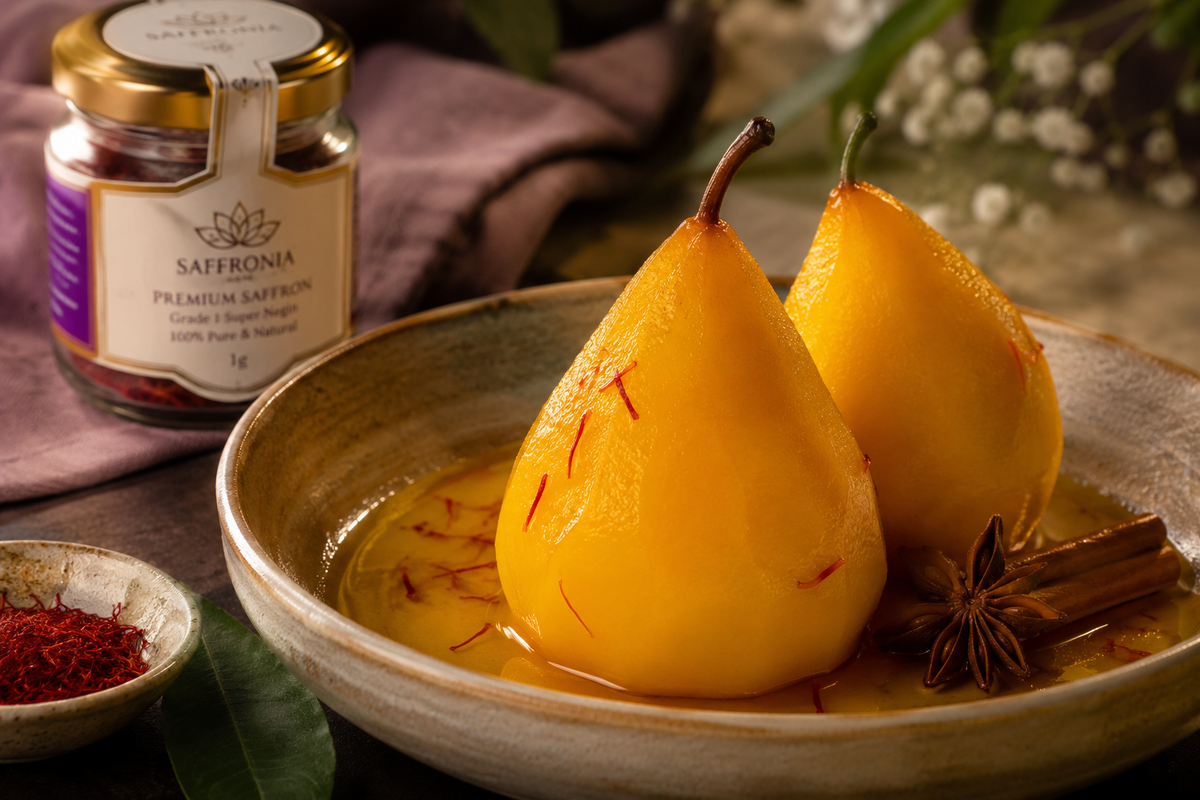 Saffron Poached Pears