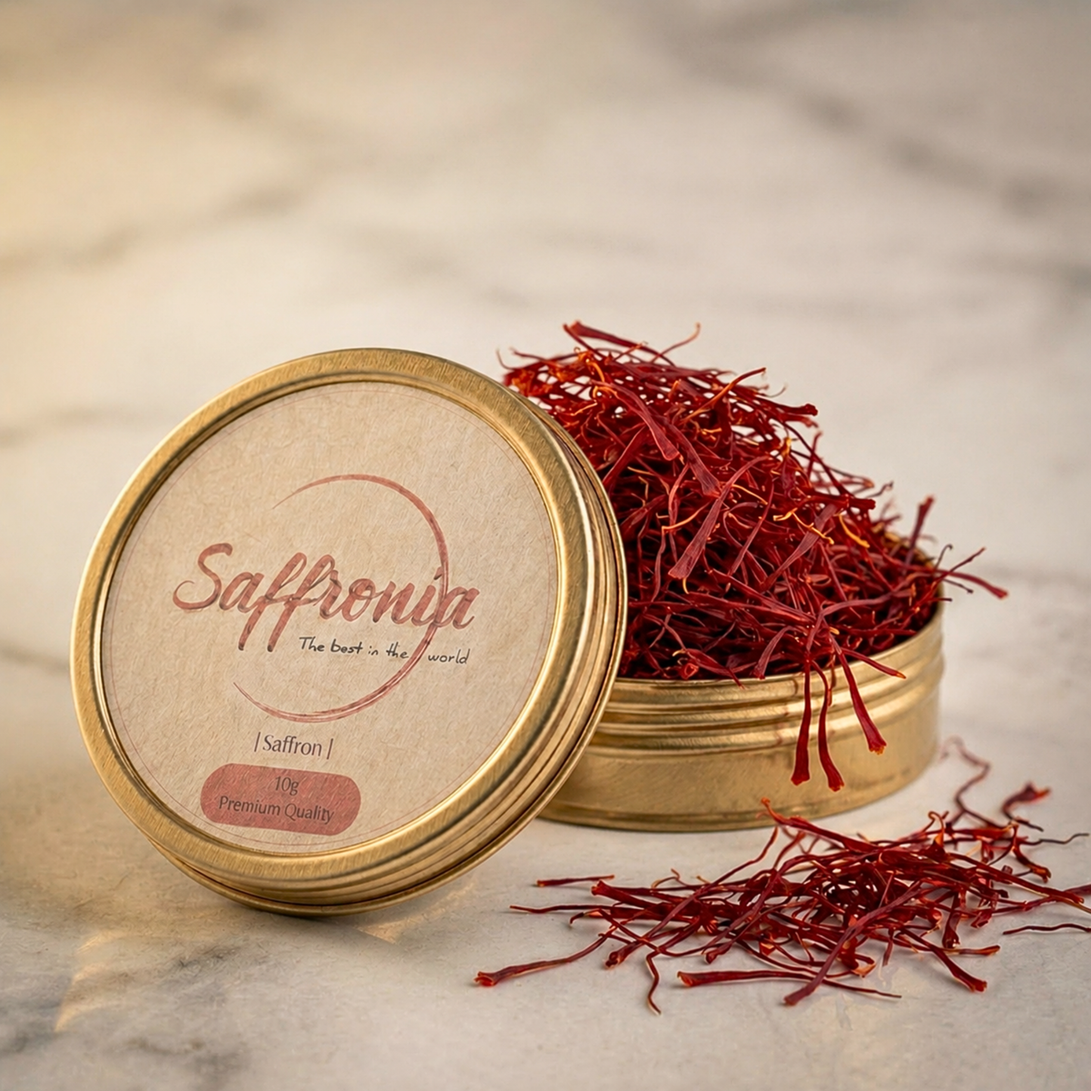Saffronia Grade 1 Super Negin saffron threads, 10g jar/package