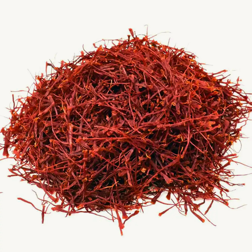 Saffron threads shown for grade comparison